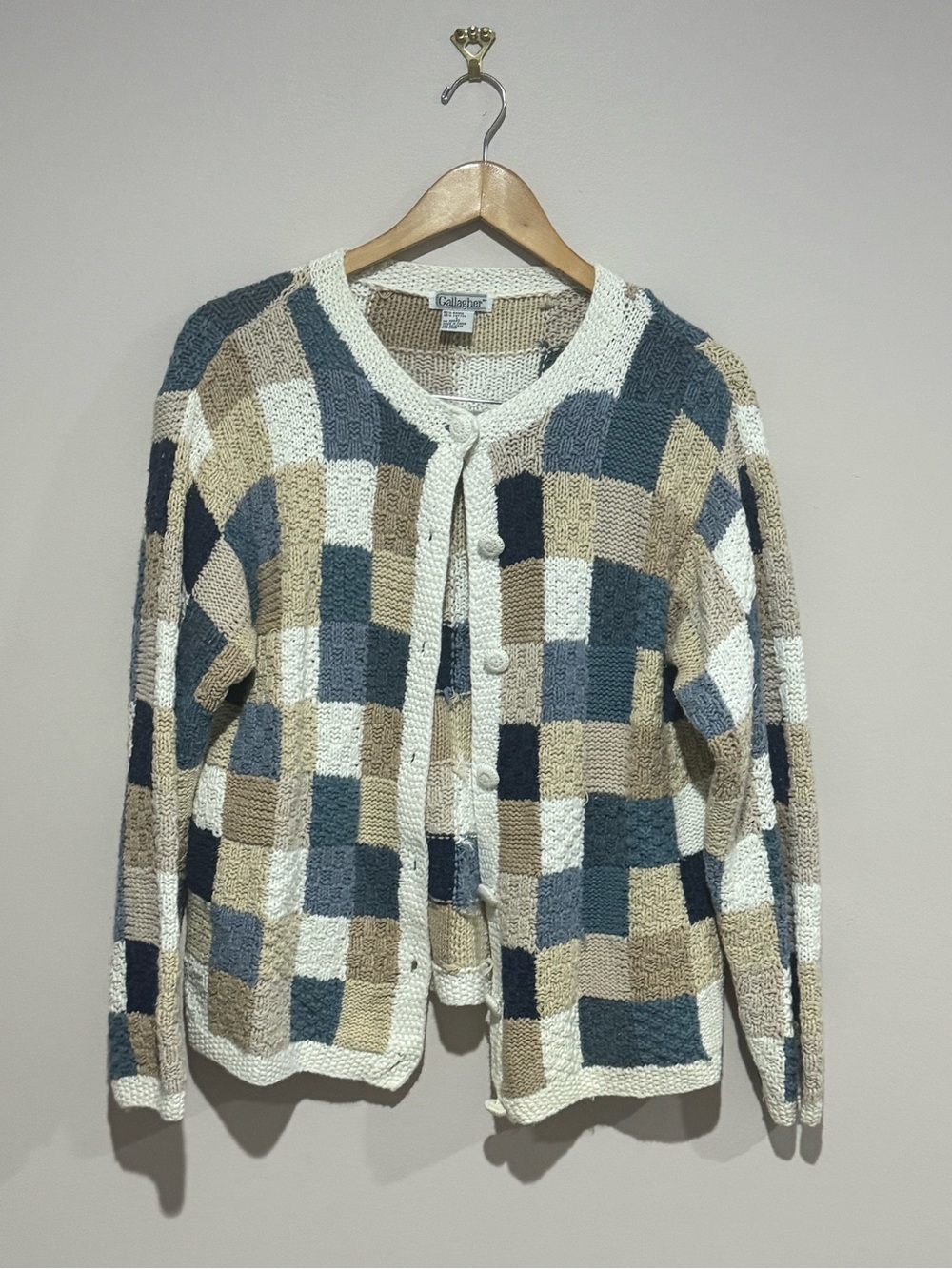 vintage Gallagher patchwork sweater sz LG